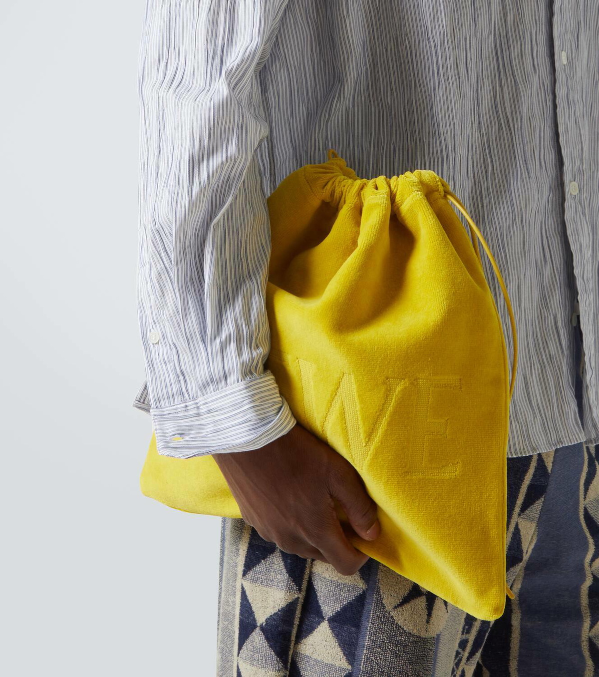 LOEWE × Paula's Ibiza☆ミディアム ロゴ テリー ポーチ ブルー Paula's Ibiza Medium logo terry pouch in turquoise - Loewe