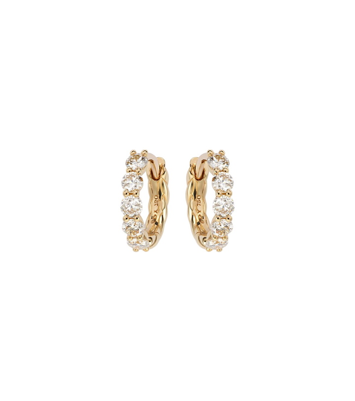 Photo: David Yurman Petite Pavé 18kt gold hoop earrings with diamonds