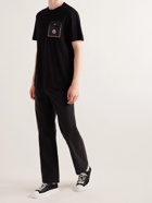 Moncler - Logo-Appliquéd Shell-Trimmed Cotton-Jersey T-Shirt - Black