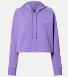 Adidas by Stella McCartney Logo cropped cotton-blend hoodie