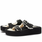 MM6 Maison Margiela Women's Shearling Sandal in Frozen Dew/Black