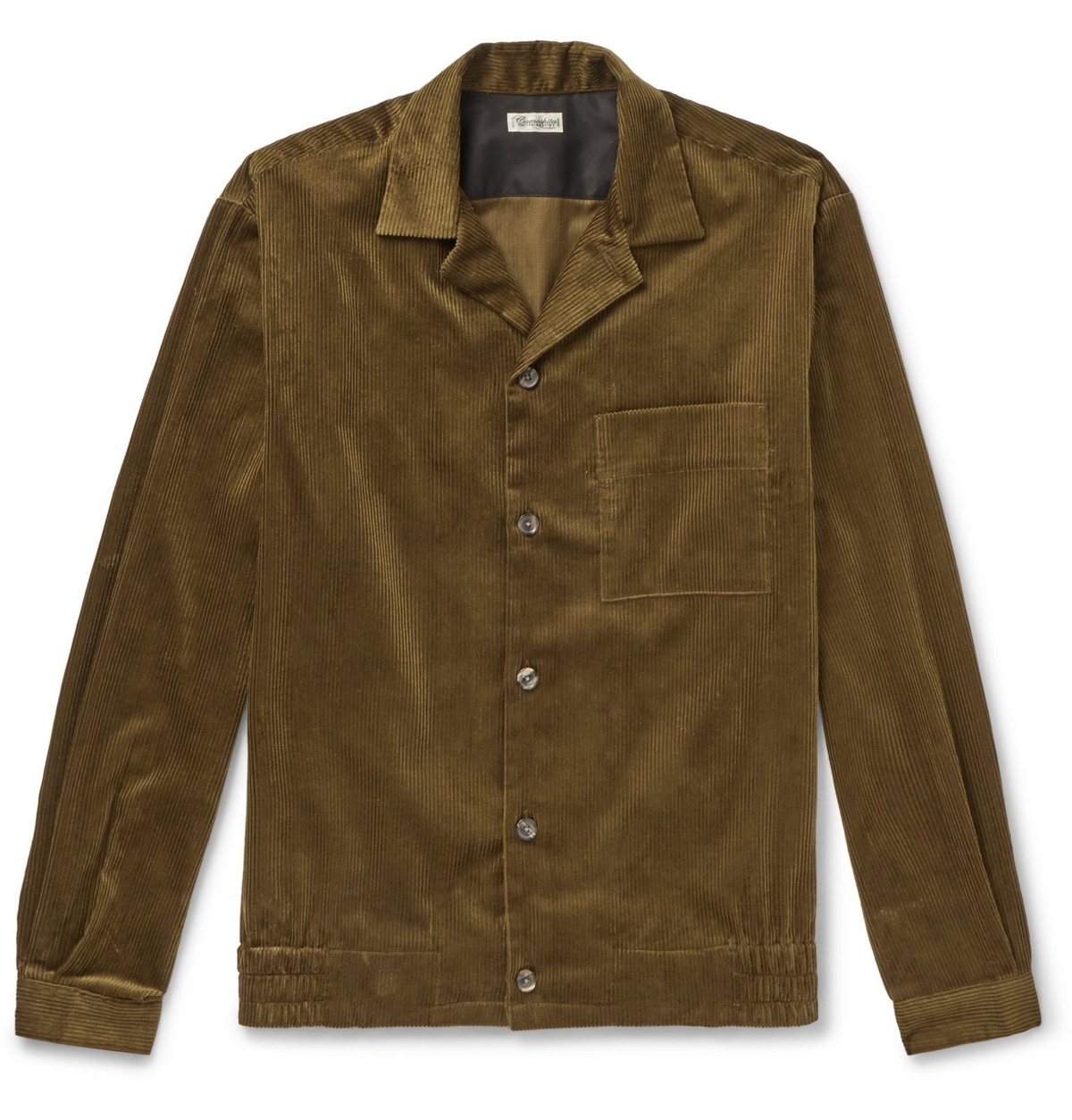 Camoshita Camp Collar Cotton Corduroy Overshirt Brown Camoshita