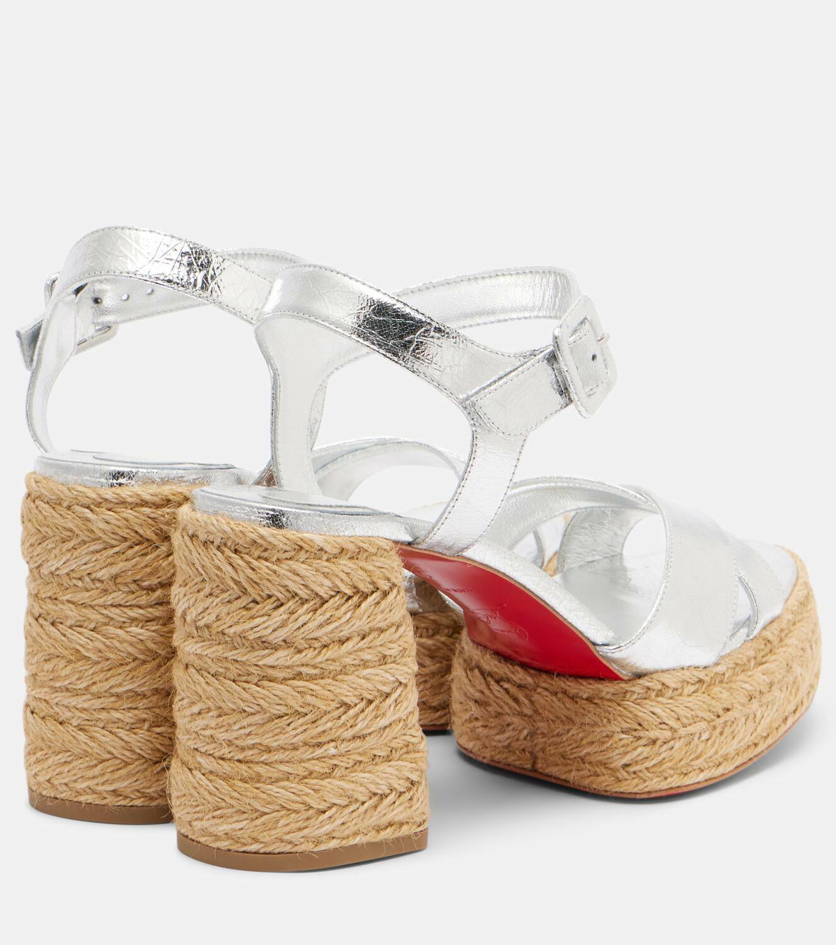 Christian Louboutin Calakala 85 metallic leather espadrille sandals