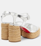 Christian Louboutin Calakala 85 metallic leather espadrille sandals