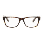 Versace Tortoiseshell Medusa Stud Rectangular Glasses