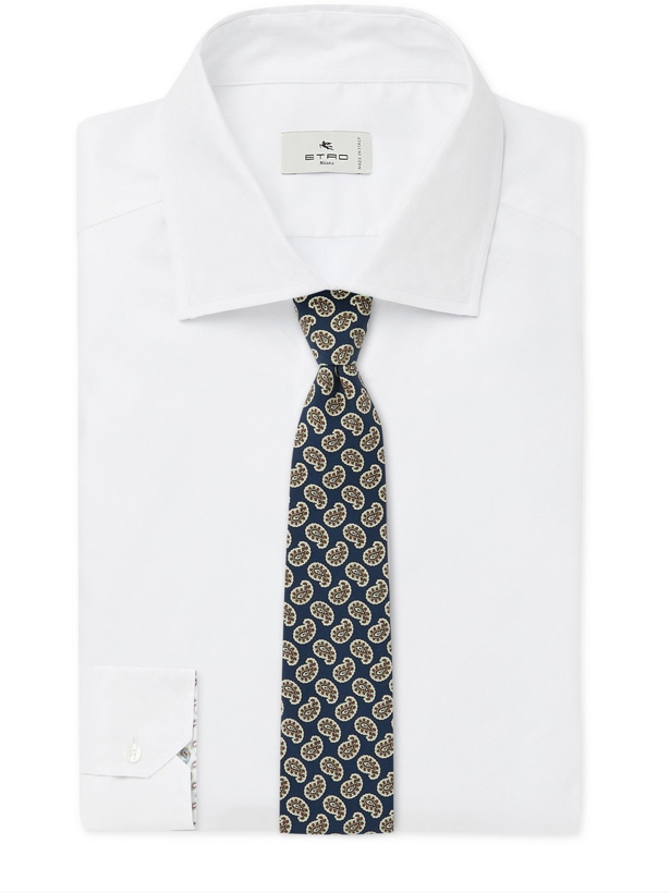 Photo: ETRO - Slim-Fit Poplin-Trimmed Cotton Oxford Shirt - White