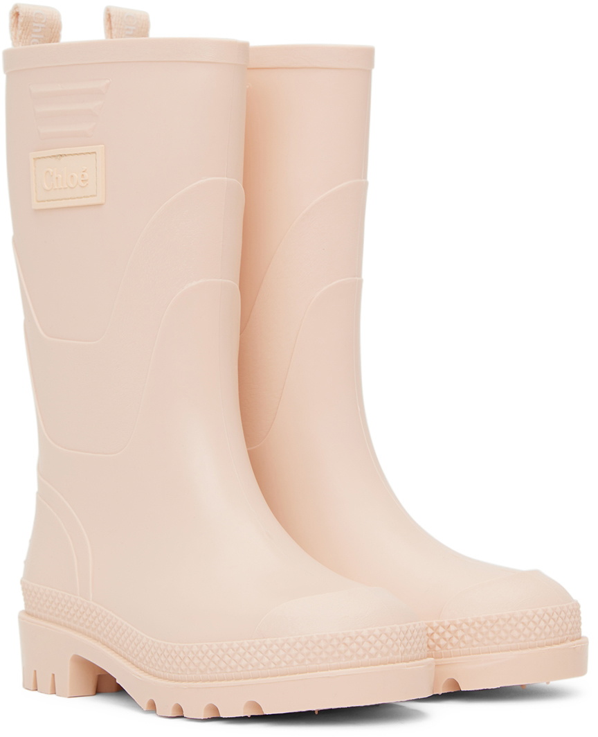 Short Rubber Wellington Boots - Adobe Rose