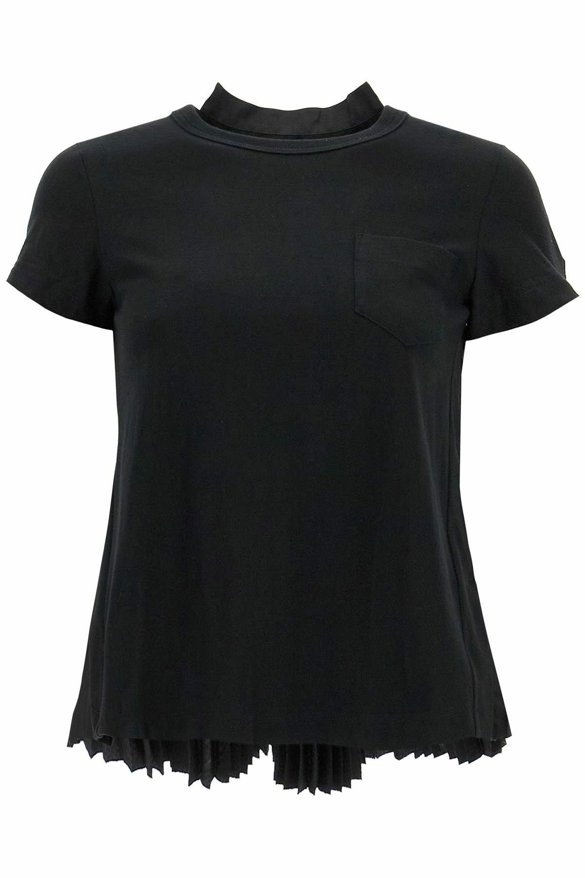 SACAI pleated back t-shirt Black Sacai