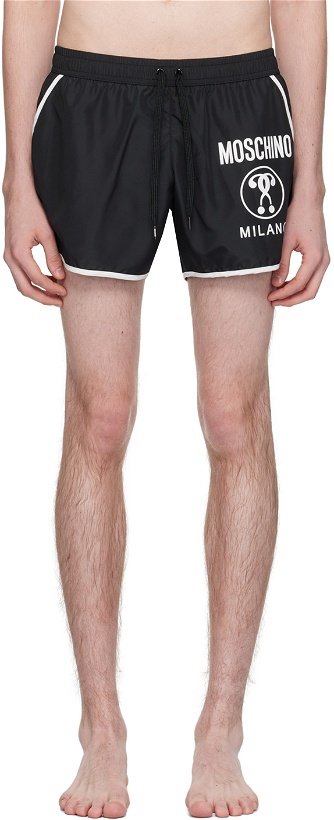 Photo: Moschino Black Three-Pocket Swim Shorts