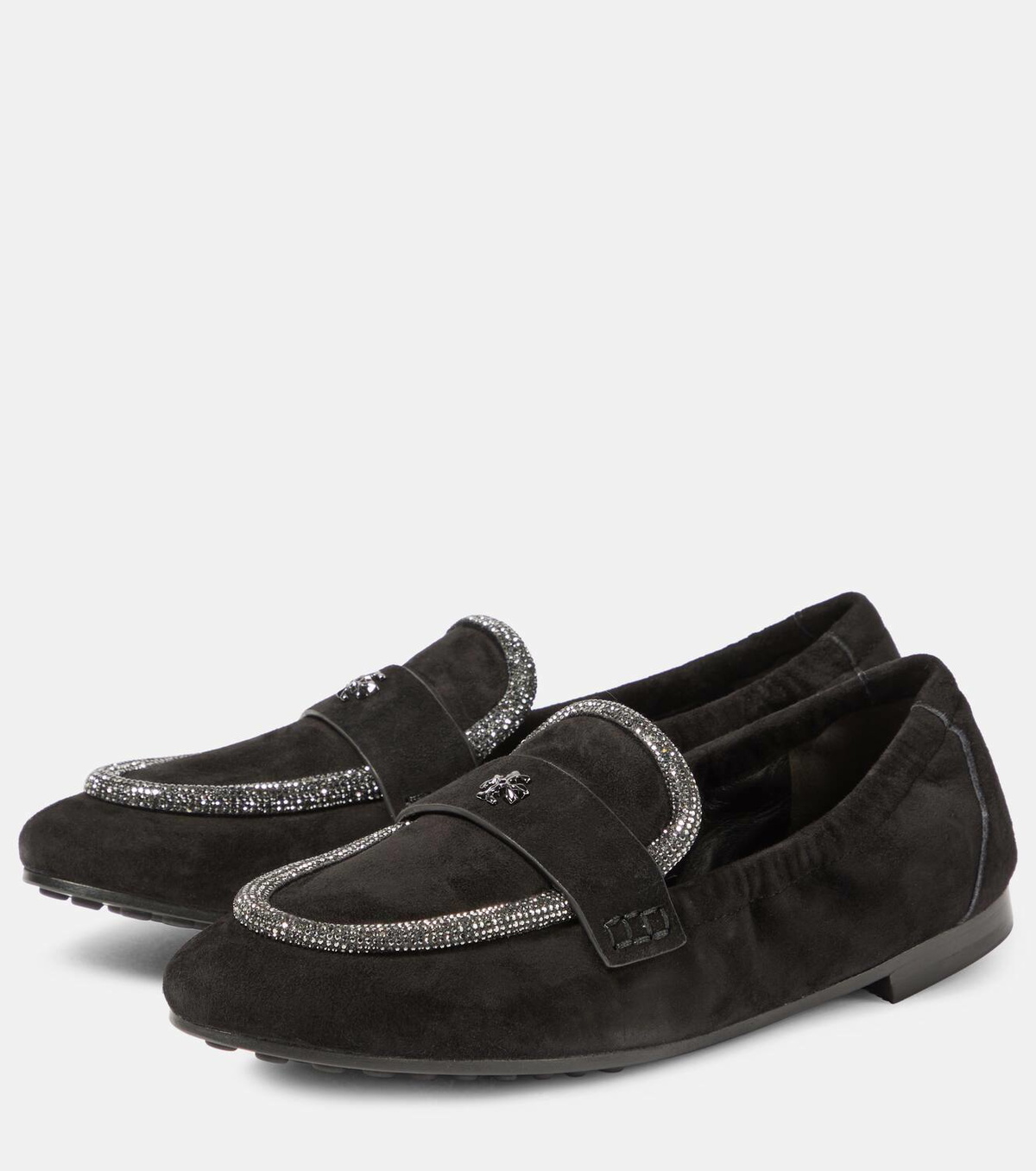 Tory Burch Crystal-embellished suede loafers Tory Burch display picture 2