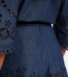 Zimmermann Mahon broderie anglaise denim shorts