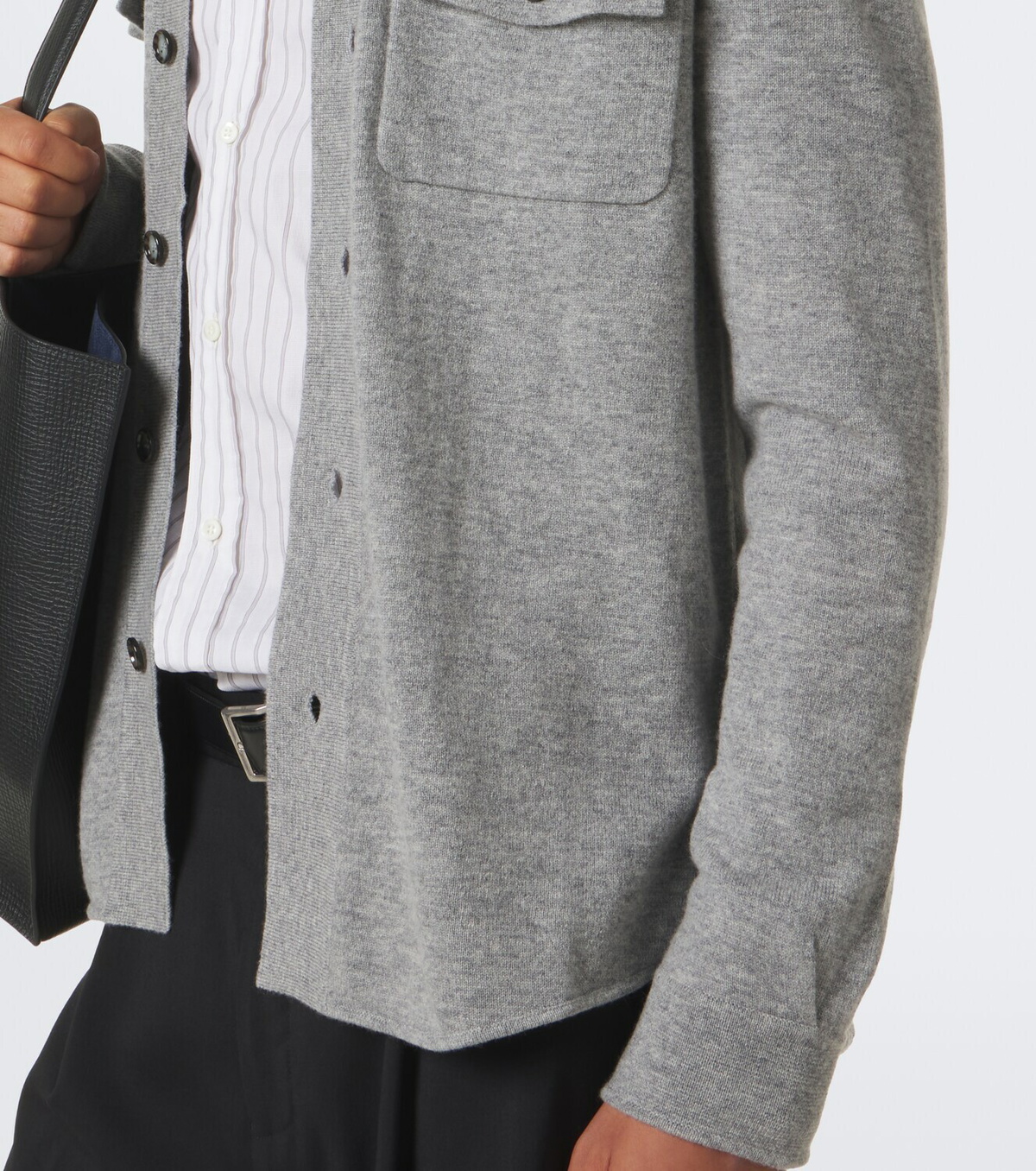 Allude Knitted wool and cashmere shirt