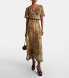 Etro Paisley leopard-print midi dress