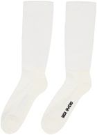 Rick Owens Off-White & Black Logo Socks
