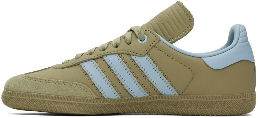 adidas x Humanrace by Pharrell Williams Taupe & Blue Samba Sneakers