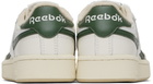 Reebok Classics Off-White & Green Club C Revenge Vintage Sneakers