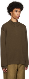 MHL by Margaret Howell Khaki Half-Zip Sweater