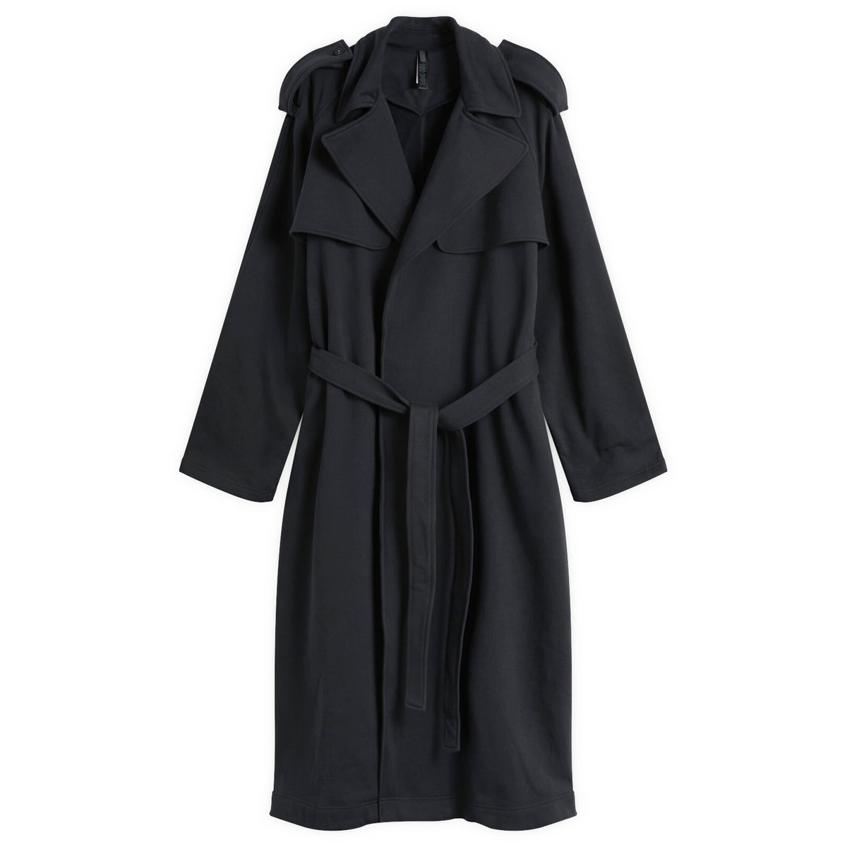 SKIMS Women's Boyfriend Fleece Trench Coat in Onyx