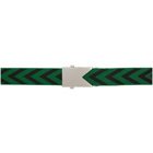 Bottega Veneta Green and Black Arrows Webbing Belt