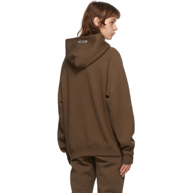 Essentials Exclusive Brown Logo Hoodie M