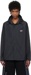 Kijun Navy & Black Check Hoodie Shirt