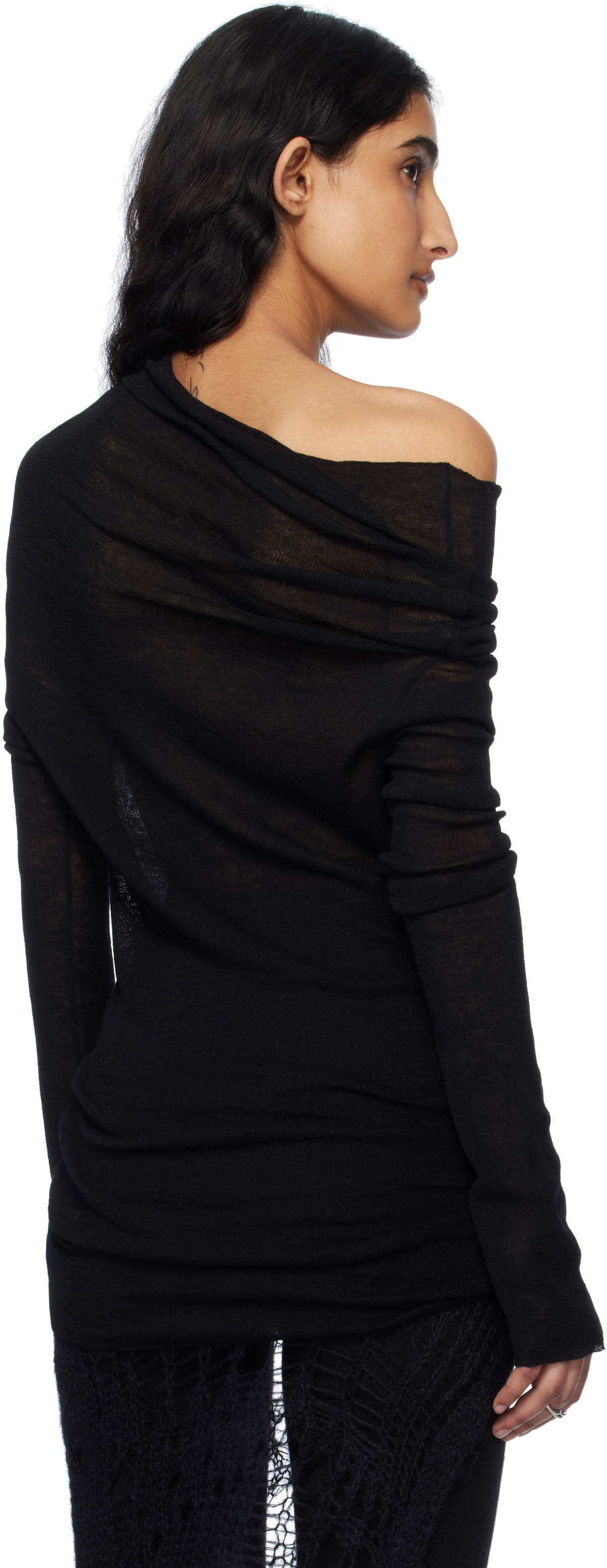Ann Demeulemeester Black Tizziana Drop Shoulder Sweater