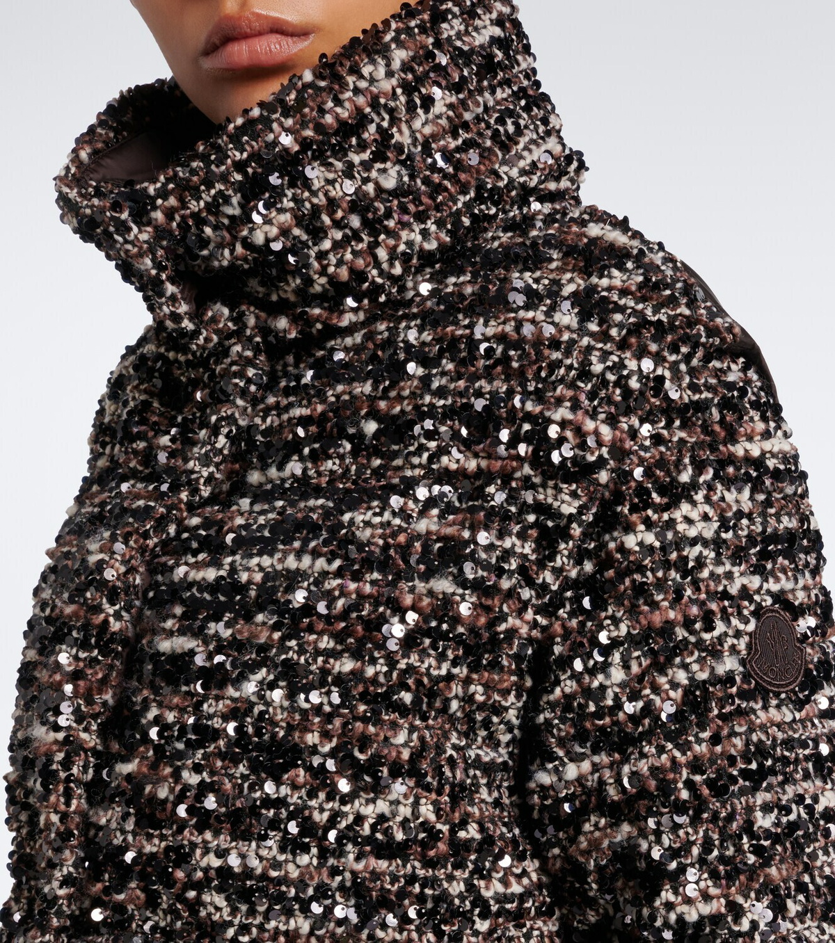 Moncler Poetique sequined bouclé down jacket
