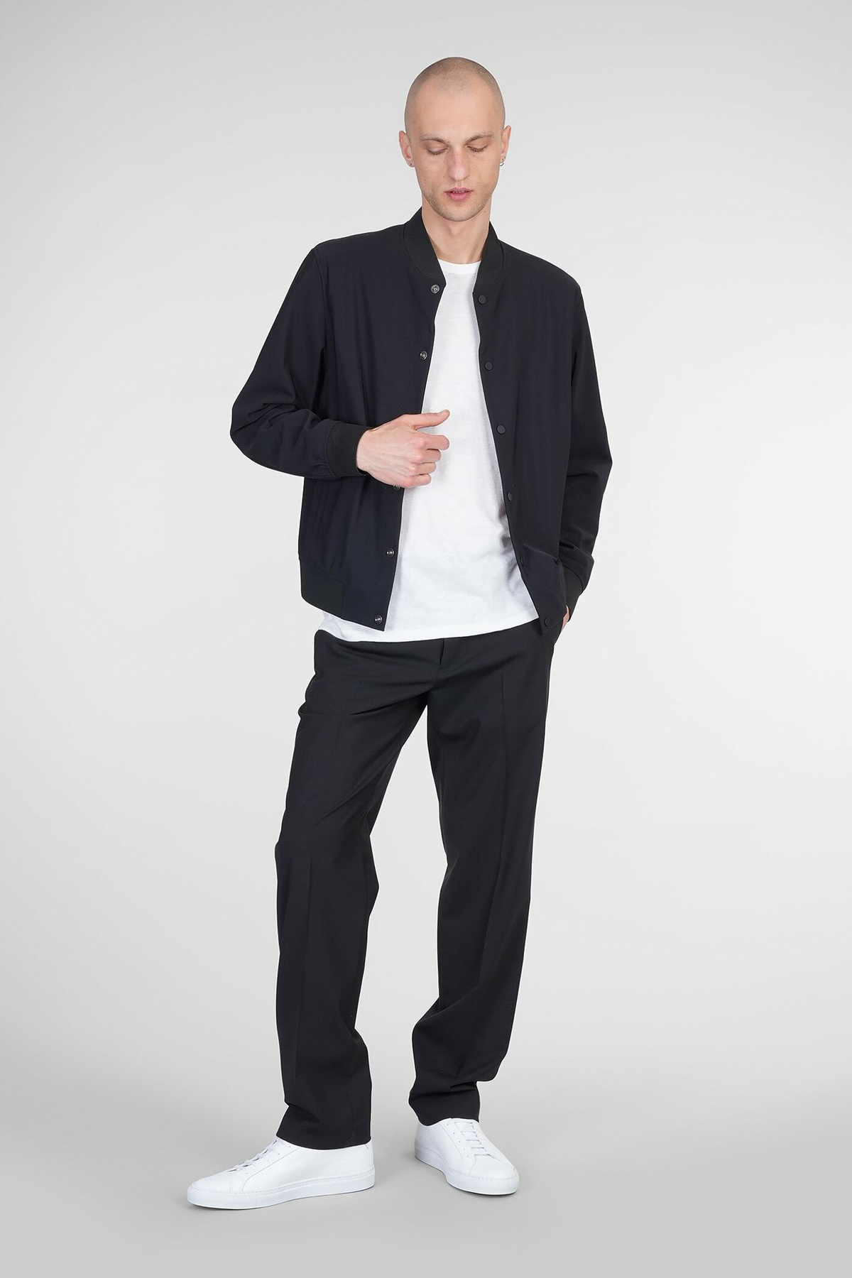 Theory Bomber In Black Polyamide