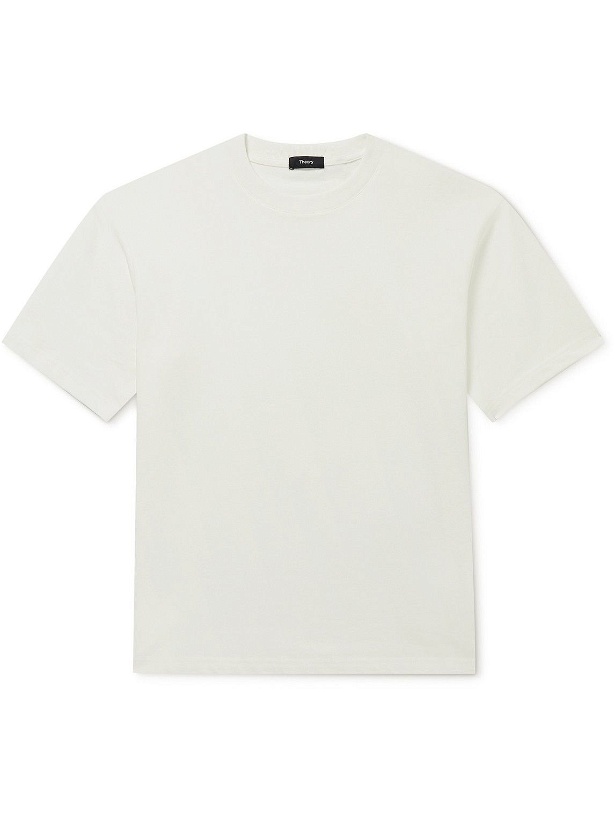 Photo: Theory - Kyrie Cotton-Jersey T-Shirt - Neutrals