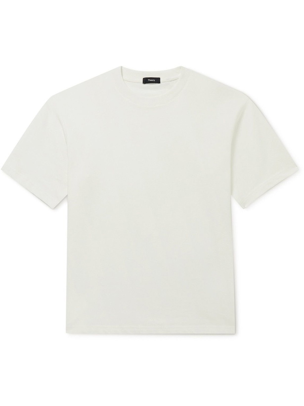 Photo: Theory - Kyrie Cotton-Jersey T-Shirt - Neutrals