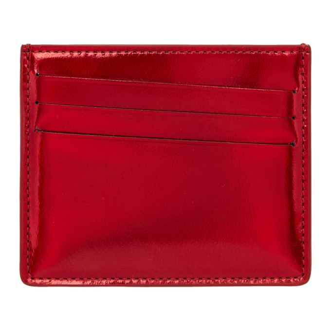 Maison Margiela Red Metallic Leather Card Holder Maison Margiela