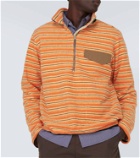 Ranra Kragi striped cotton half-zip sweater