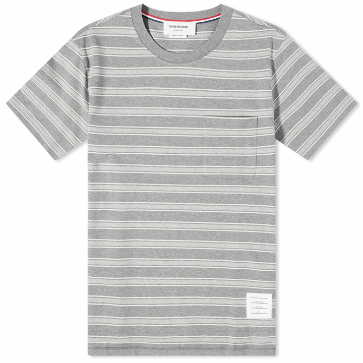 Photo: Thom Browne Men's Stripe T-Shirt in Medium Grey