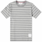 Thom Browne Men's Stripe T-Shirt in Medium Grey