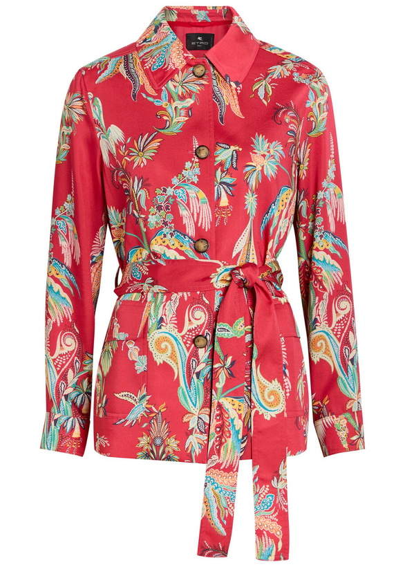 Photo: Etro Printed Belted Satin Jacket Multicoloured