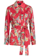 Etro Printed Belted Satin Jacket Multicoloured