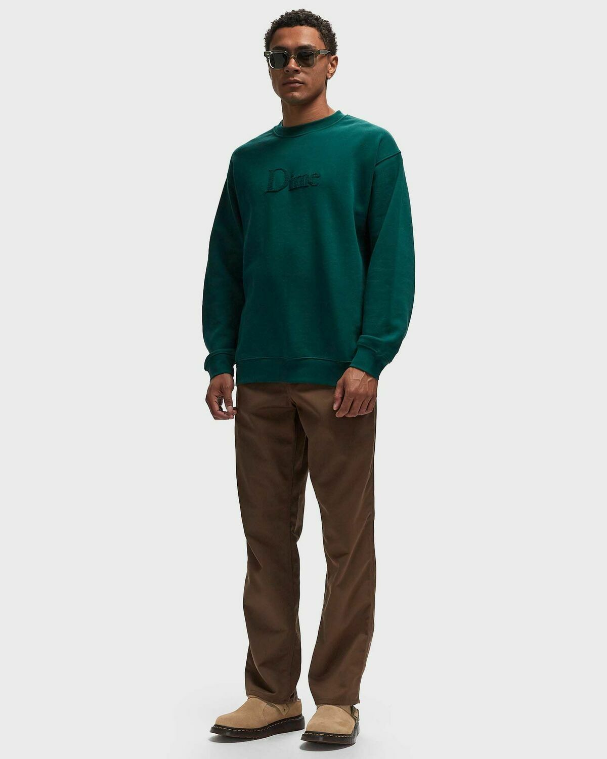 Dime Mtl Classic Logo Crewneck Green Sweatshirt Dime