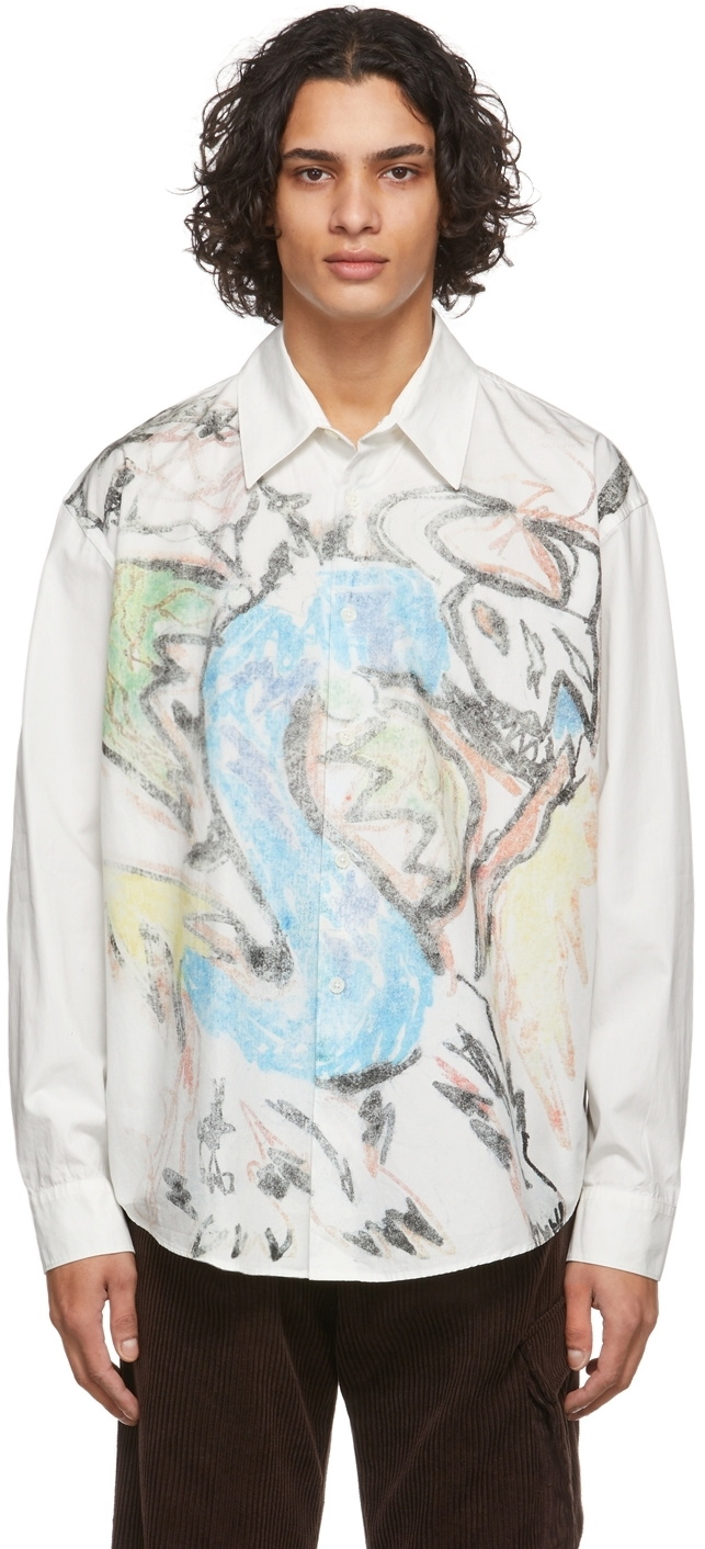 Our Legacy White Dragon Fade Coco Shirt Our Legacy