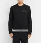 Fendi - Logo-Appliquéd Striped Cotton-Blend Jersey Sweatshirt - Men - Black