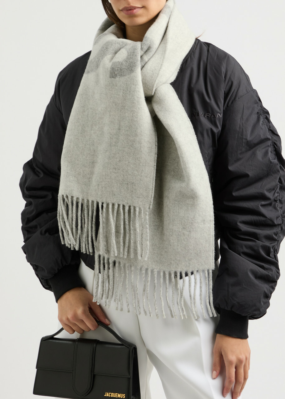 Jacquemus Le Écharpe Logo-intarsia Wool Scarf - Grey - One Size