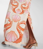 Adriana Degreas Seashell cotton maxi skirt