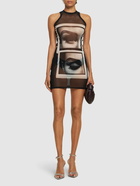 JEAN PAUL GAULTIER Eye Printed Mesh Short Dress