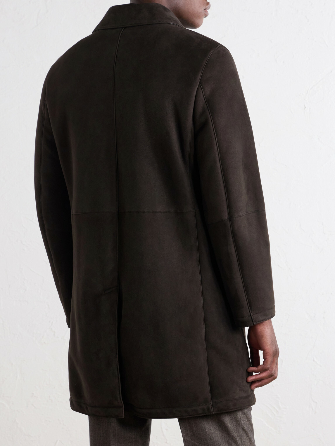 Brioni - Paneled Shearling Coat - Brown
