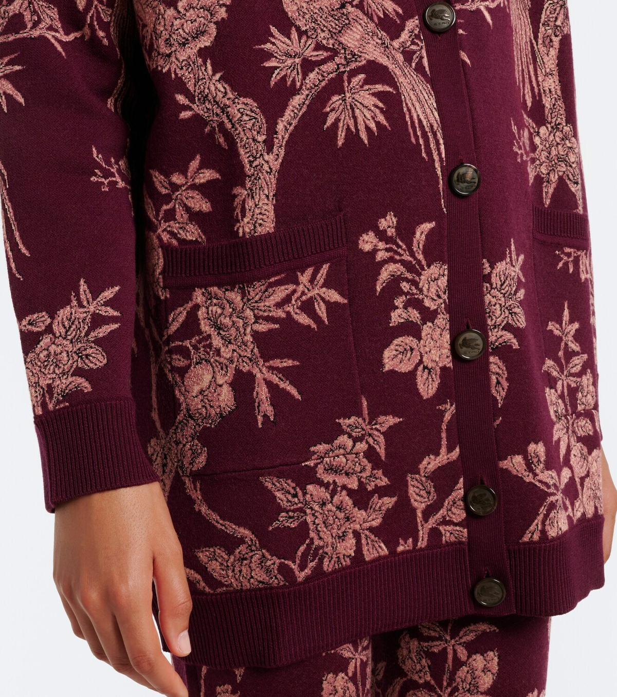 Etro Floral jacquard wool-blend cardigan