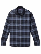 Ralph Lauren Purple label - Checked Cotton-Flannel Shirt - Blue