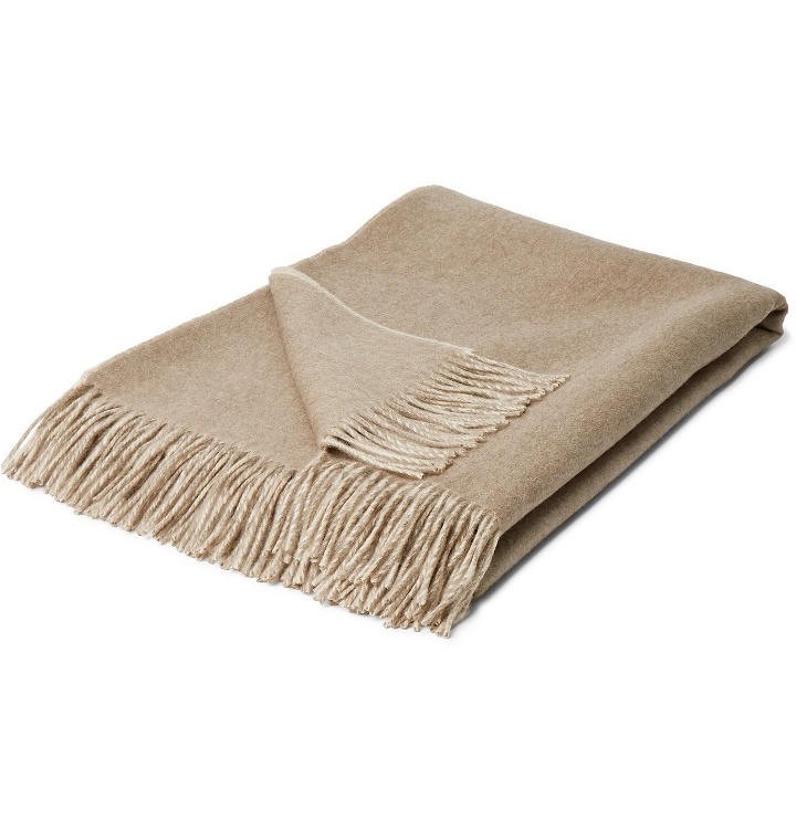 Photo: Johnstons of Elgin - Reversible Fringed Cashmere Throw - Brown