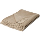 Johnstons of Elgin - Reversible Fringed Cashmere Throw - Brown