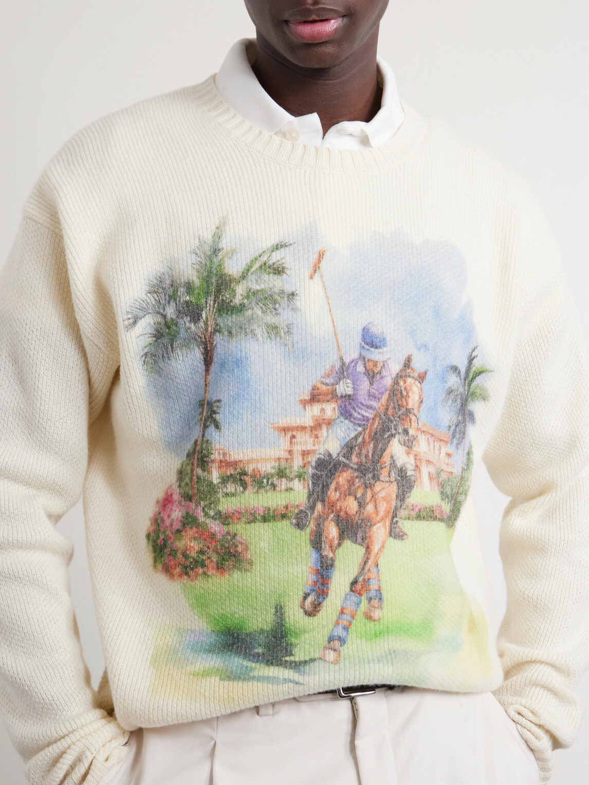 Polo Ralph Lauren - Logo-Appliquéd Printed Cashmere Sweater