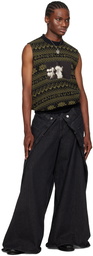 LU'U DAN Black Double Pleated Jeans