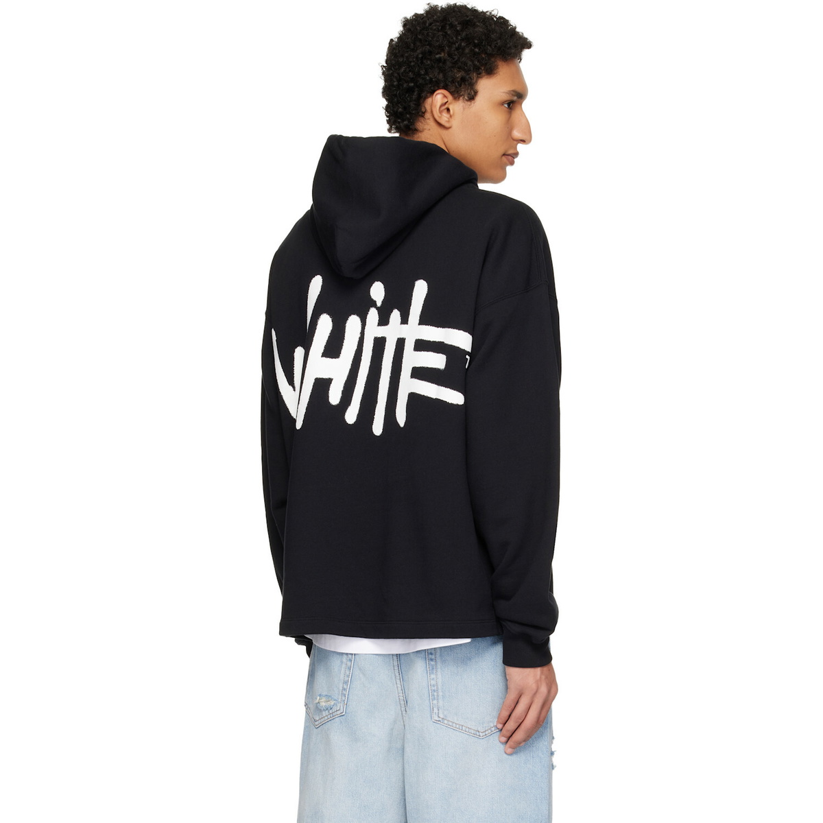 Off-White Black Spray Logo Loose Hoodie